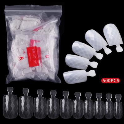 China Easy Wear Stock Wholesale 500 Pcs / Bag Professional Natural False Nail Tips Full Cover Artificial Finger Nails for sale