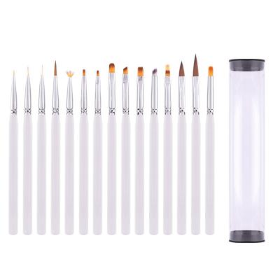 China Comfortable Transparent Acrylic Art Brush Set Horsehair Nail Brush Manicure Handle Factory Direct Selling for sale