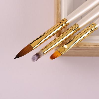 China Low price new product low price gold brush handle comfortable metal comfortable nylon handle acrylic reading brush for sale