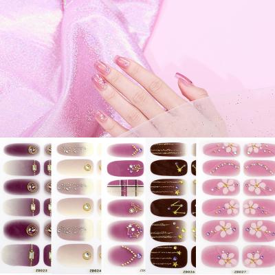 Κίνα Cute Nail Art Stickers Diamond Nail Polish Waterproof Film Color Diamond Nail Stickers 3d Decoration προς πώληση