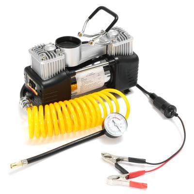 China Heavy Duty 12v Car Air Compressor Dual Cylinder Tire Inflator Heavy Duty Blower For Car for sale