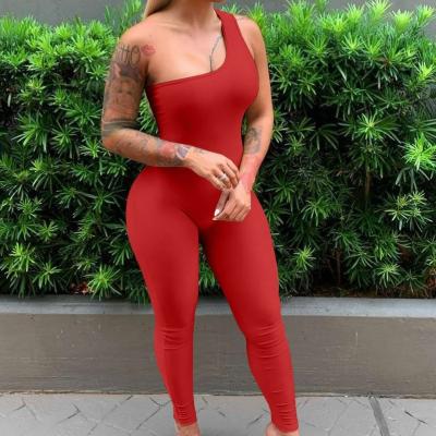 China Stylish Women Breathable Sexy Causal Red Khaki Sport Overalls One Piece Jumpsuits Pants Woman for sale