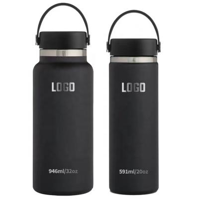 China Wholesale PORTABLE 20oz 32oz Customized Logo Stainless Steel Vacuum Flask Vacuum Flask Metal Wide Mouth Insulated Sports Water Bottle for sale