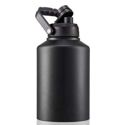 China 64oz 128oz Stainless Steel Thermos Flask Double Wall Portable Outdoor Portable Water Bottle Vacuum Insulated Water Bottle With Handle for sale