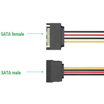 China Electronic 15pin Male To Female SATA Hard Drive Power Extension Cable For HDD For PC for sale