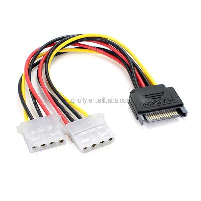 China Electronic 15 Pin SATA 4 Male To Female Pin Molex 2 Pin IDE HDD Power Hard Drive Cable for sale