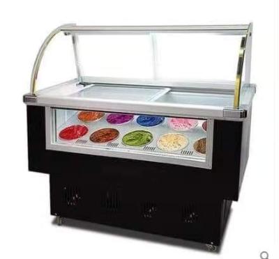 China Single-temperature Ice Cream Showcase Ice Cream Display Machine With Competitive Price 6 Barrel 10 Tank for sale