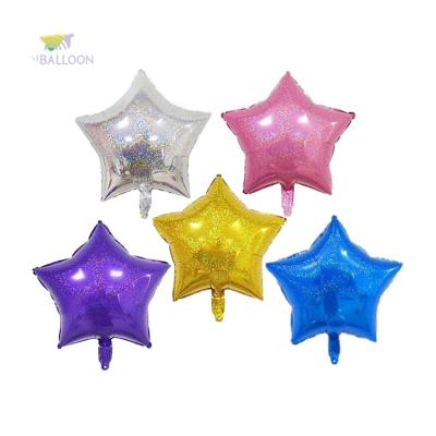 China Toy Factory Direct Cheap Happy Birthday Advertising Balloon 18inch Star Heart Laser Foil Balloon for sale