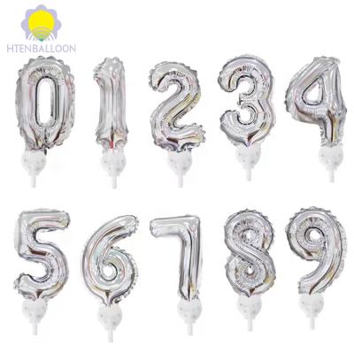 China General part supply small 6 inch number foil balloons wholesale clip holder for sale