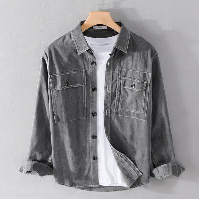 China 100% cotton spring and autumn fashion cotton long sleeved men's shirt youth fashion popular casual work shirt for sale