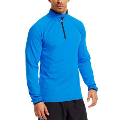 China OEM Anti-UV Custom Neck Running Sports Autumn Cycling Jersey Half Zip Long Sleeve T-Shirt for sale