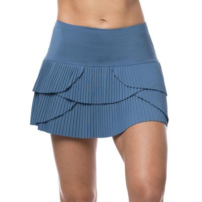 China BORDE women's mini waist polyester spandex high shorts pleated row tennis skirt with blue shorts for sale