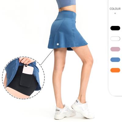 China Custom Logo Running Shorts Quick Dry 2 in 1 Women Tennis Skort Skirt Tennis Equipment Pleated Shorts Women Fitness Sportswear Wholesale for sale