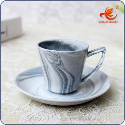 China WKT029MG Chaozhou Factory Sustainable Porcelain Coffee Cup And Saucer Sets Ceramic for sale