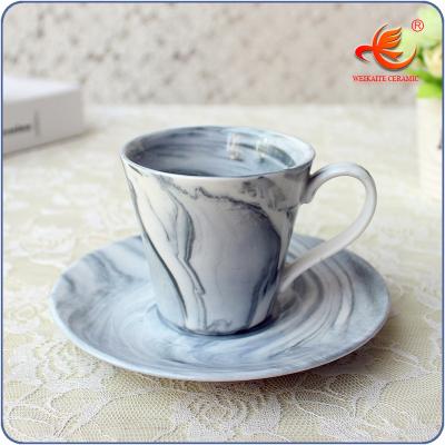 China WKT026MG Viable Marble Color 150ml Italian Ceramic Coffee Mug for sale