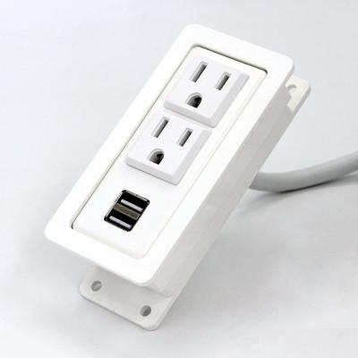 China Good Quality Residential / Multipurpose USA Power Socket Strip Furniture Dual USB Socket Outlet With USB USA Power Outlet With USB for sale