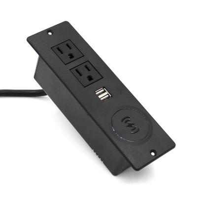 China 2023 New Design Residential/Multi-Purpose US Strip Power US Strip Power Dual USB Plug USA Wireless Power Outlet Mount for sale