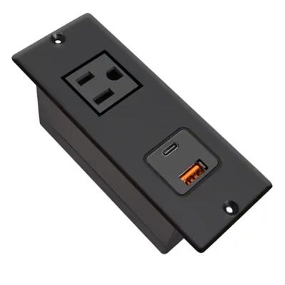 China Flush Mount USB Socket Power Furniture USA ETL Approval Flush Mount Power Strip Residential/All-Purpose Office Power Strip With USB C Port for sale