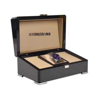 China Handmade In Stock Wholesale Customize Logo Wood Wrist Warch Packaging Box for sale