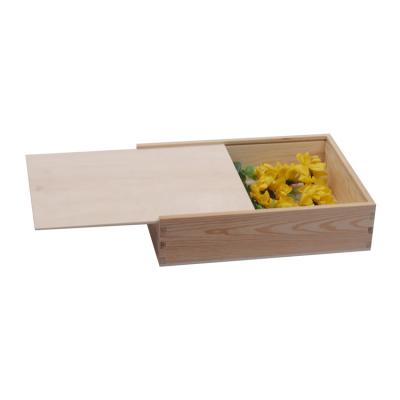 China Customized Size Handmade Unfinished Cheap Wooden Gift Box Used For Packing Bulk Wooden Boxes for sale