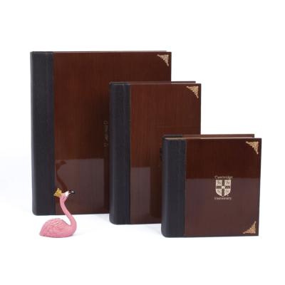 China Handmade Black Magnetic Custom Book Shape Wooden Book Cardboard Gift Box for sale