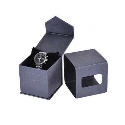 China Freestyle Luxury Custom Logo Rigid Paper Black Watch Eco Friendly Packing Box for sale