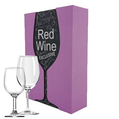 China Recycled Materials Wooden Box Factory Customized New 2020 Cheapest Custom Wine Glass Box For Gift for sale