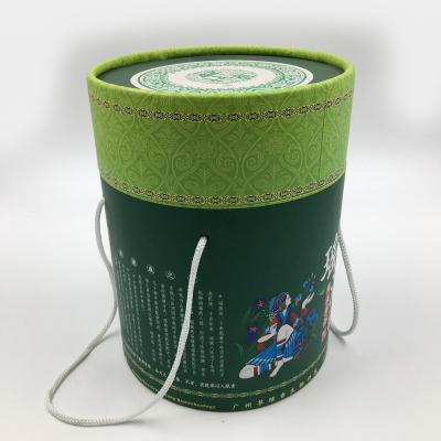 China Rigid Recycling Rolled High Quality Stylish Tea Tour Newspaper Dispensing Tube Packaging Box With Handle for sale