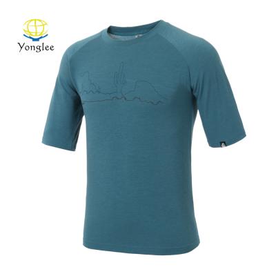 China Breathable Superfine Merino Wool Basic Style Men's Outdoor Printed T-Shirt for sale