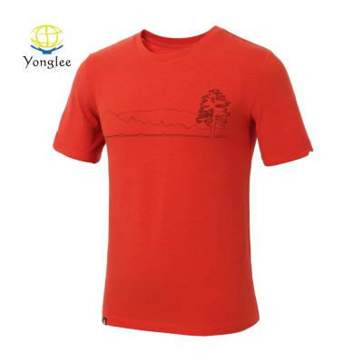 China Hot Selling Breathable Customized Color Mens 100% Merino Wool Crew Neck Outdoor T-Shirt for sale