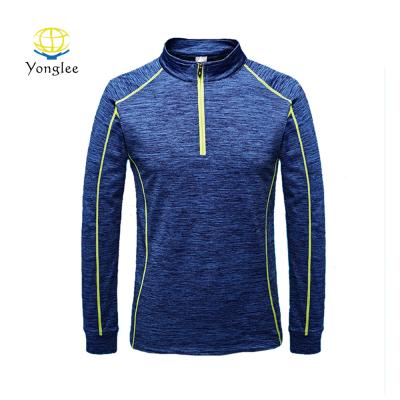 China Professional QUICK DRY Quick Dry Zipper Gym Shirt Men Sports Shirt Customized Logo Plus Size T-shirts for sale