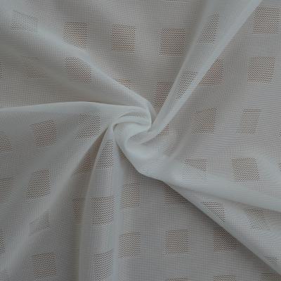 China New Design Anti-Static Plaid Mesh Fabric Popular 100% Polyester White Warp Knitting Mesh Fabric For Safety Vest for sale