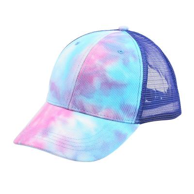 China Wholesale 6 Panel Tie Dye Trucker Hat Women Summer COMMON Mesh Hat Trucker Hat for sale