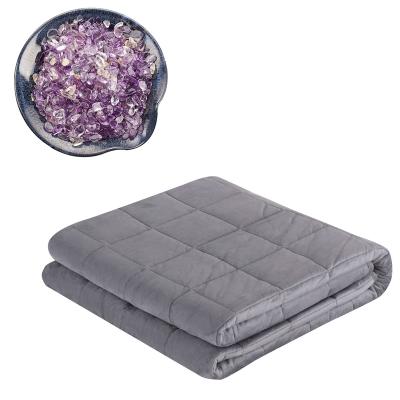 China Relieve Insomnia And Anxiety Amethyst Blankets 15lbs 20lbs 25lbs 30lbs 35lbs 40lbs 45lbs Bamboo Cooling Weighted Blanket Adult for sale