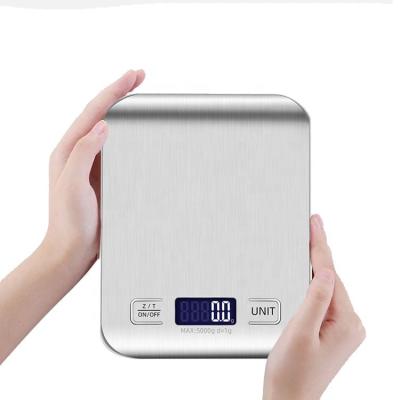 China Weight Measuring Slim Stainless Steel Food Kitchen Weight Scale For Home Use for sale