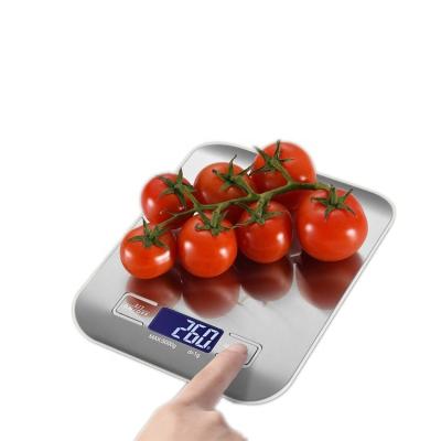 China Weight Measuring LCD Stainless Steel 5kg Kitchen Scale With Tare Function for sale