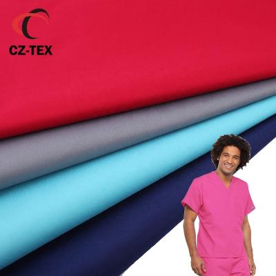 China Anti Pill Scrubs Fabric Cotton Polyester Spandex 55/42/3 Woven Fabric for sale