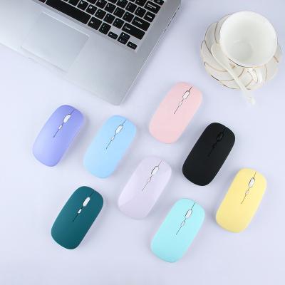 China Mini Colorful Super Flat Slim 2.4G Dual Mode Wireless and BT Rechargeable Wireless Mouse for sale