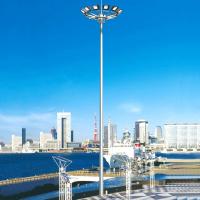 China Galvanized Steel 20m To 30m High Mast Light Pole With Lifting System for sale