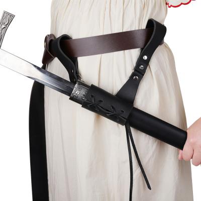 China European Medieval Faux Leather Viking Cross Knight Sword With Hanging Sword Retro Handmade for sale