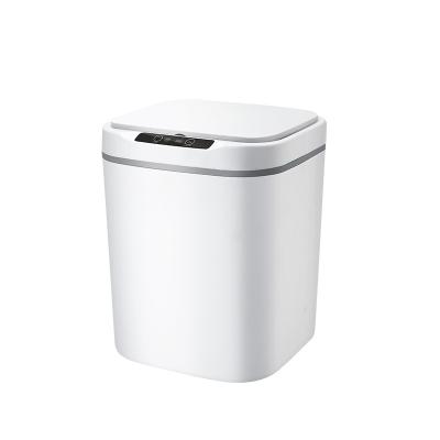 China Modern automatic touchless kitchen bathroom hotel trash can stainless steel operation sensor intelligent trash can for sale