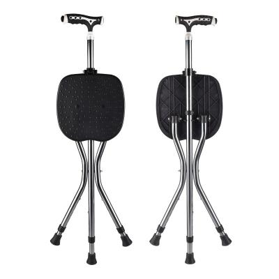 China Hot Sale Folding Cane Stool Crutch Folding Portable Walking Stick Stool Canes Walking Aid Folding Cane Stools for sale