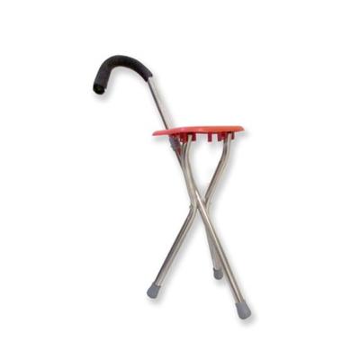 China 3 Canes Premium Folding Portable Walking Aid Chair Walking Stick With Seat Folding Cane Stools for sale