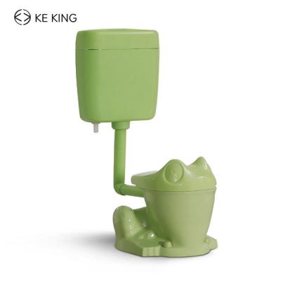 China Two Piece Tank Adorable Bathroom Green Frog Washdown Animal Ceramic Toilet Hidden Toilet For Kids Children for sale