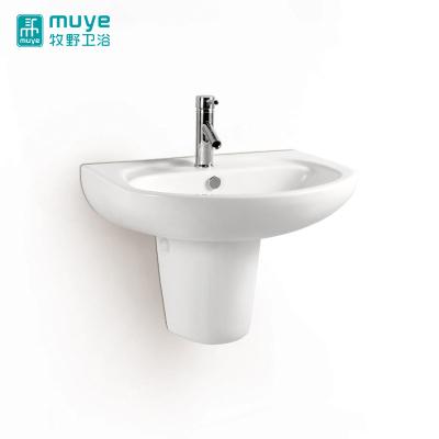 China High Tempreture Ceramic Popular Hot Selling Modern Designer Bathroom Wall-hung Ceramic Wash Basin for sale