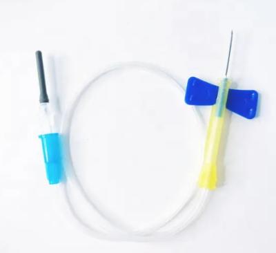 China 27g Luer Lock Scalp Vein Set With Double Wing With 30cm Long Transparent Extension Tube for sale