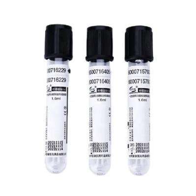 China ESR Vacuum Blood Collection Tube Black Cover Sodium Citrate Vacutainer Tubes With CE zu verkaufen