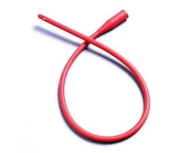 China 6Fr 10Fr 24Fr One Way Latex Foley Catheter With Red Color Length 270mm 400mm for sale