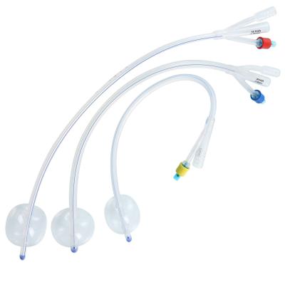 China Disposable Medical 100% Silicone Medical 2 Way Or 3 Way Urinary Tube Silicone Foley Cateter for sale