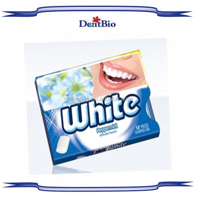 China Best Baking Soda Whitening Chewing Gum Functional Whitening Spearmint Peppermint Chewing Gum for sale